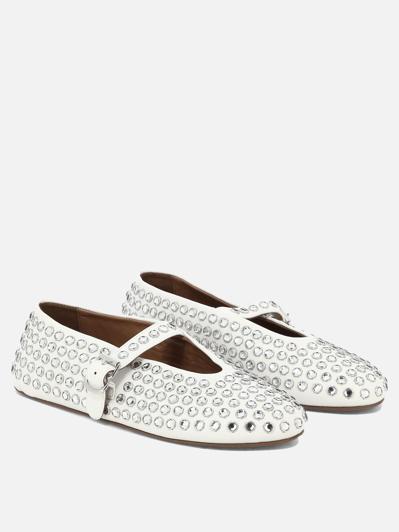 Mary Jane ballet flats 100% leather - 100% rubber  White - Alaïa Women | PDP | VIETTI Online Store | Zoom-Modal_2
