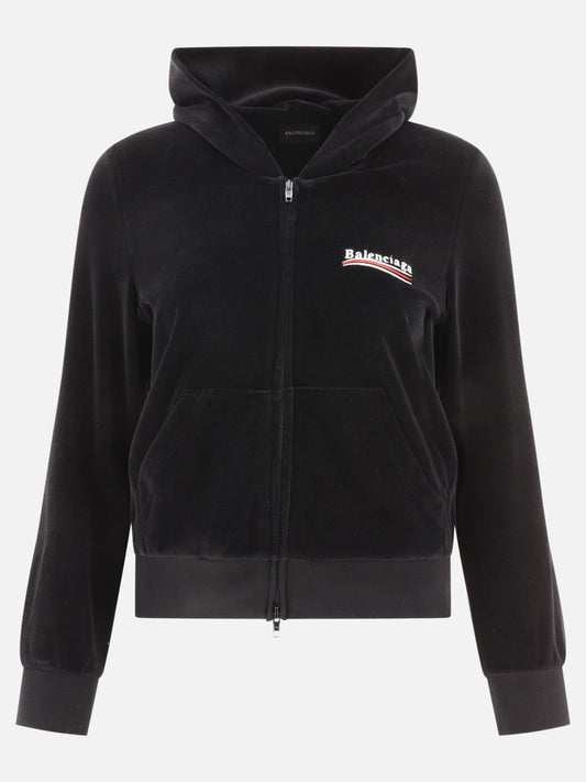 Full zip sweatshirts 100% cotton  Black - Balenciaga Women | PLP | VIETTI Online Store 
