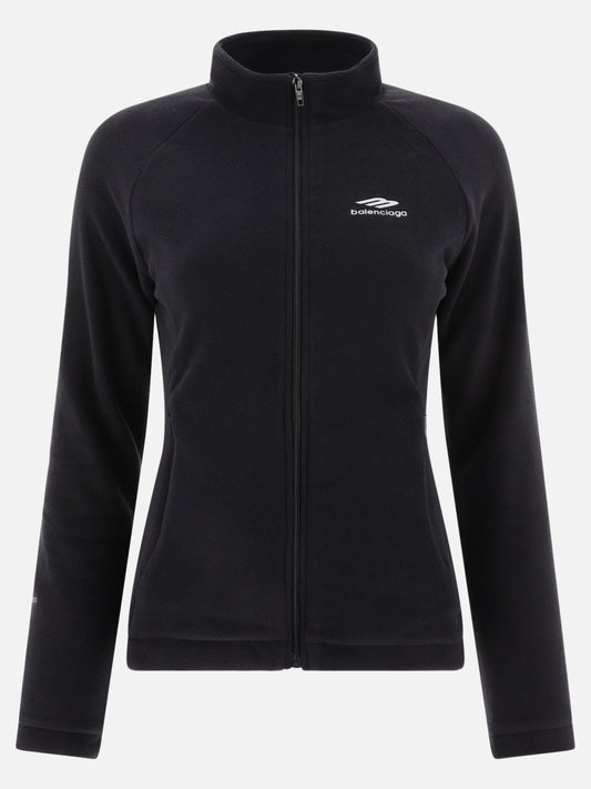Full zip sweatshirts 100% polyester  Black - Balenciaga Women | PLP | VIETTI Online Store 
