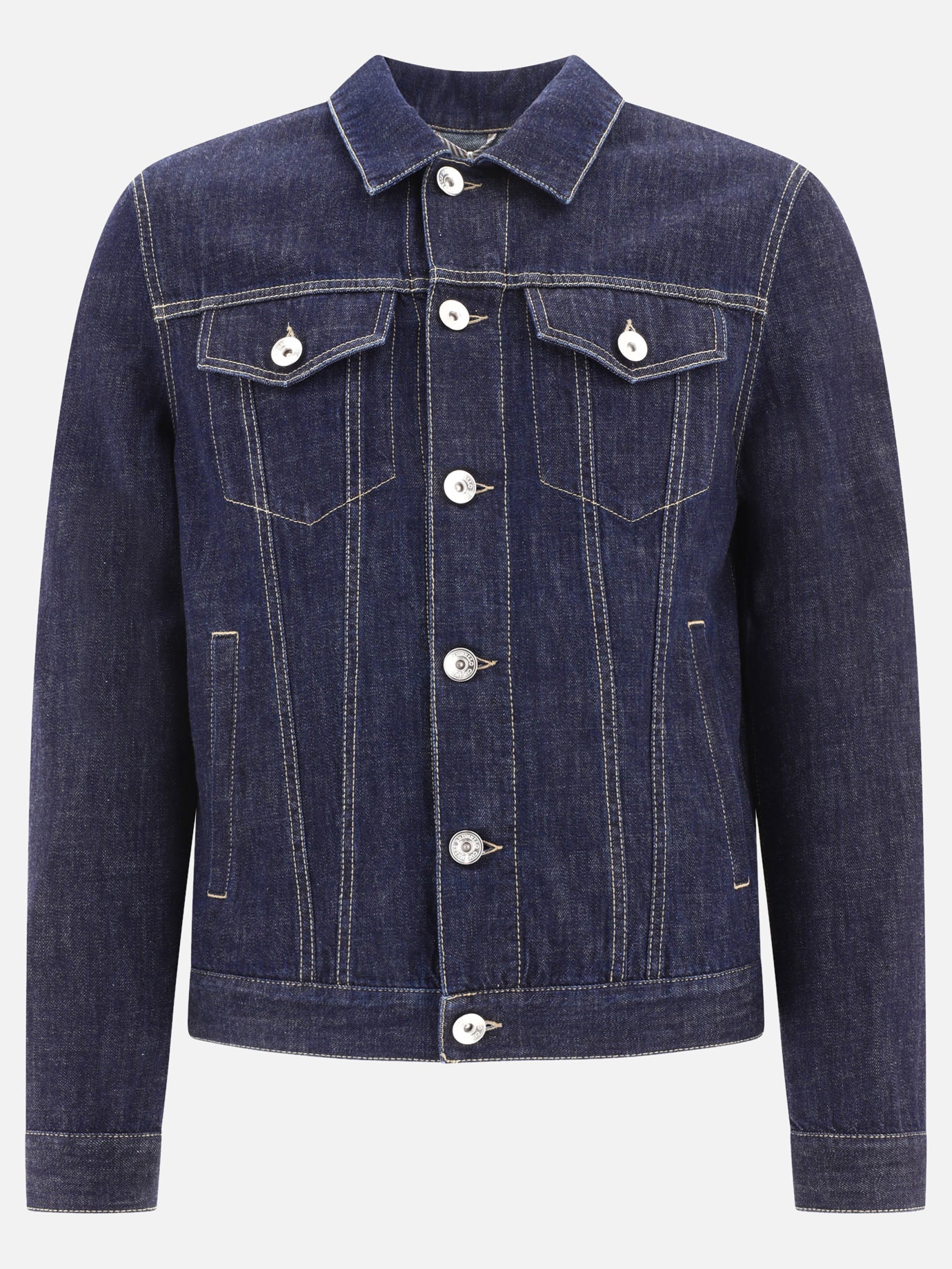 Denim jackets 100% cotton  Blue - Brunello Cucinelli Men | PDP | VIETTI Online Store | thumbnail