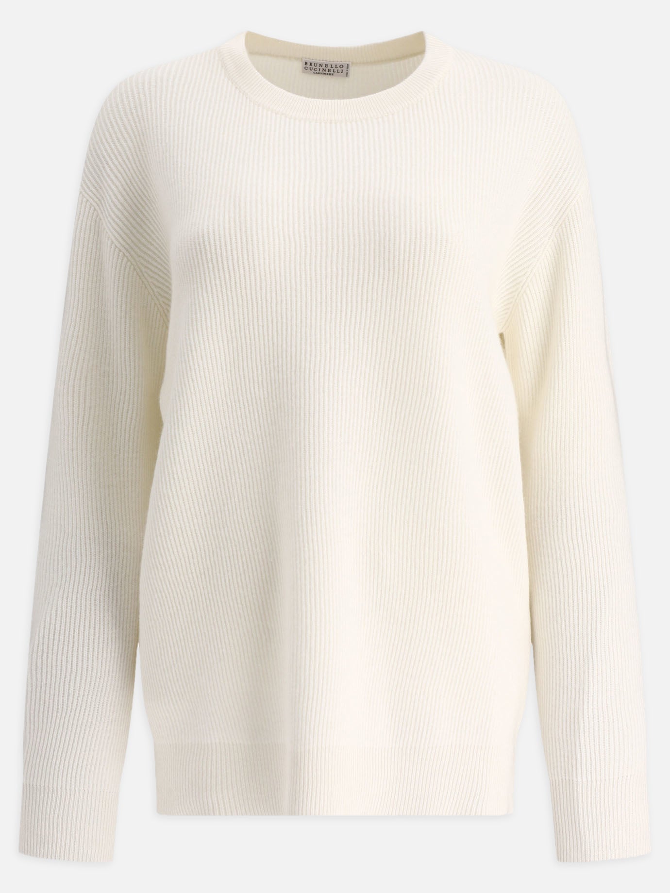 Crewneck sweaters 100% cashmere  White - Brunello Cucinelli Women | PDP | VIETTI Online Store | thumbnail