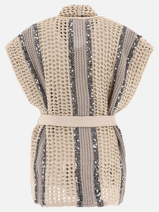 Cardigans 55% juta 35% cotton 10% polyamide  Beige - Brunello Cucinelli Women | PLP | VIETTI Online Store | 2
