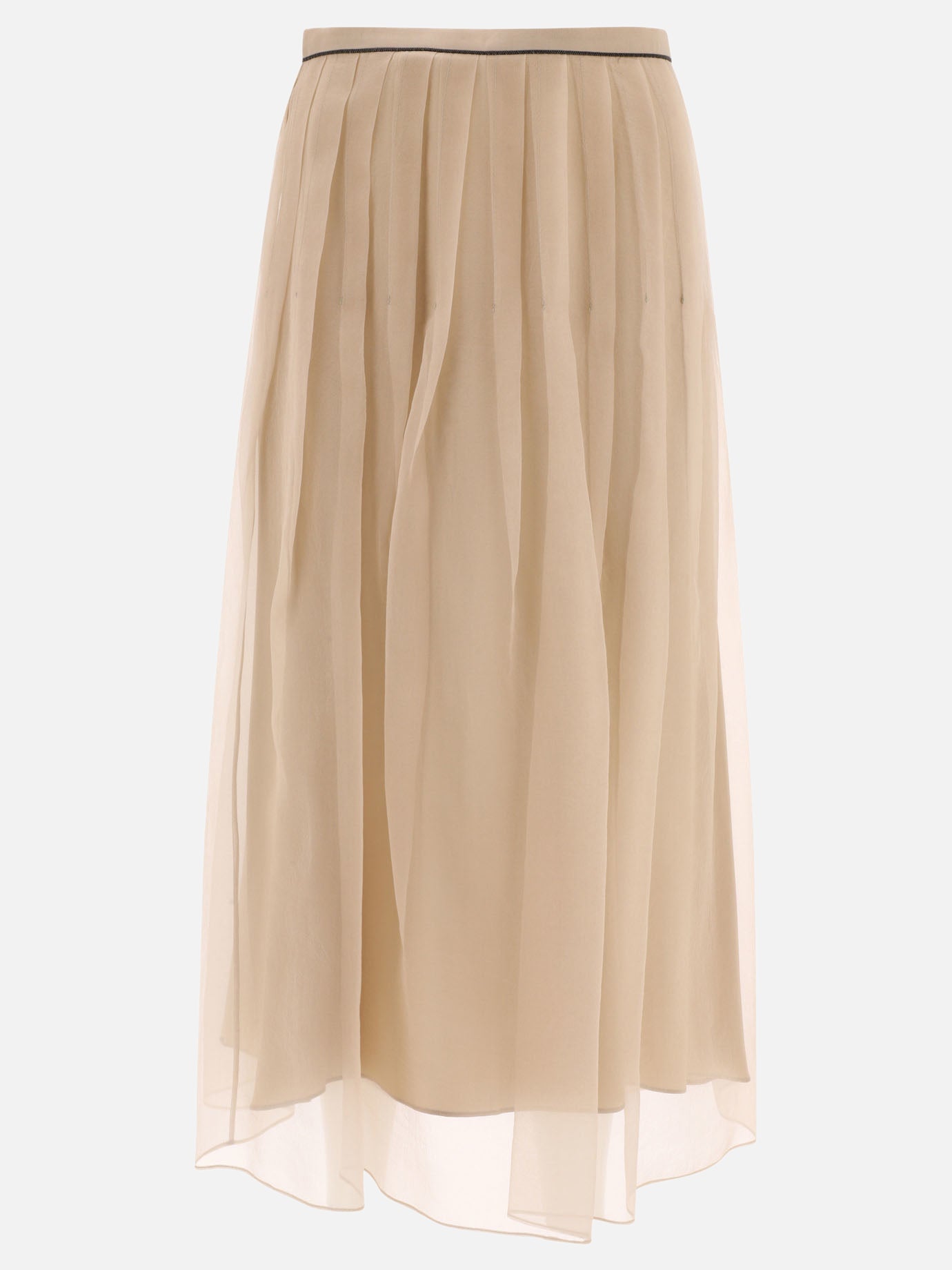 Long skirts 100% silk  Beige - Brunello Cucinelli Women | PDP | VIETTI Online Store | Zoom-Modal

