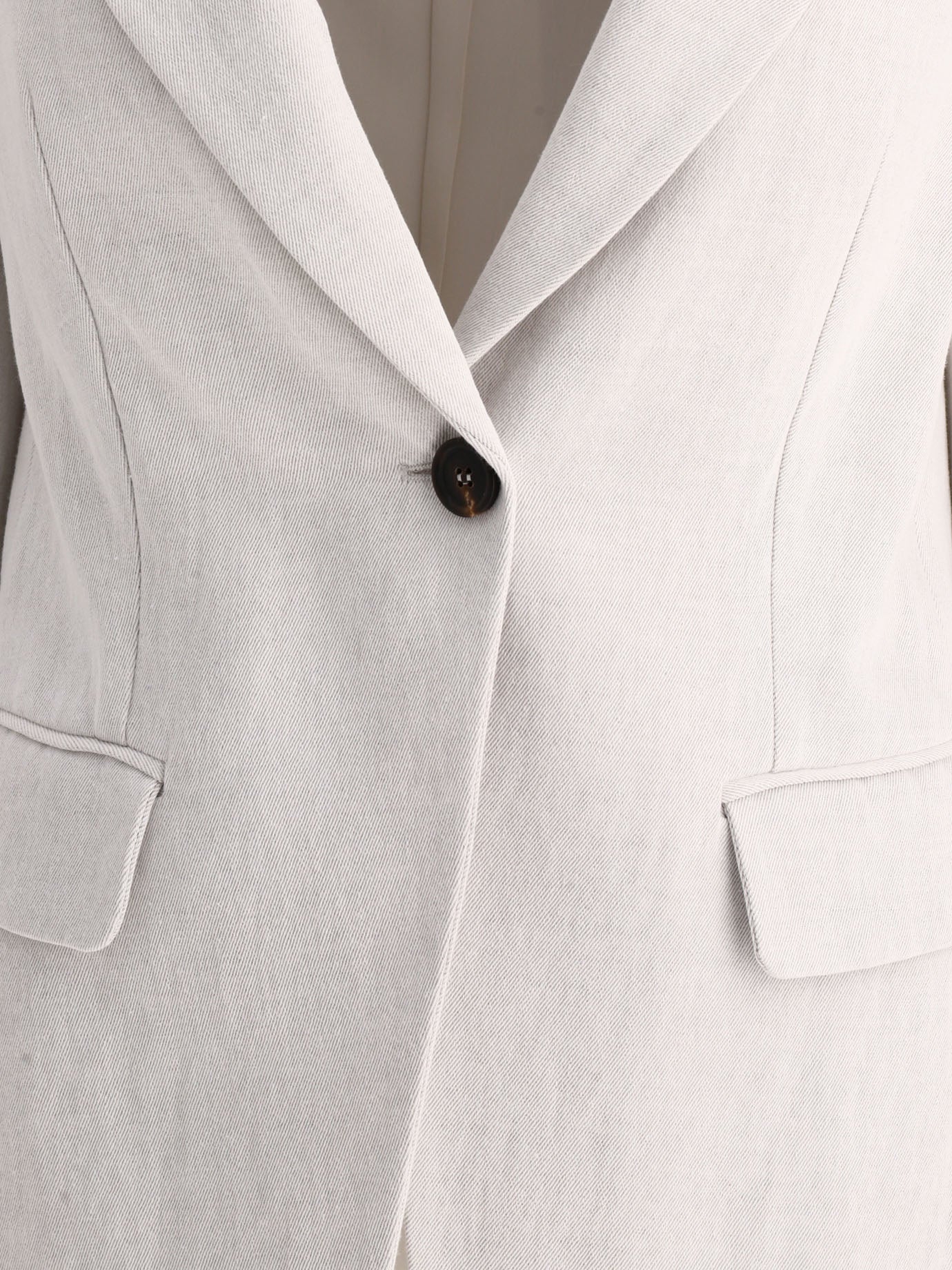 Blazers 80% cotton 20% linen  Grey - Brunello Cucinelli Women | PDP | VIETTI Online Store | thumbnail_3