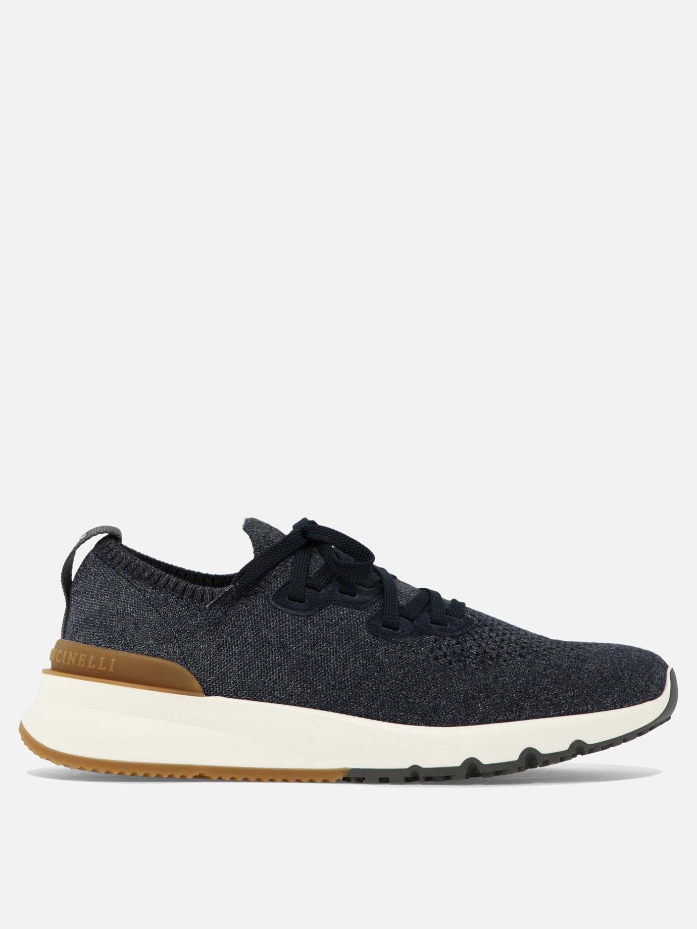 Low top sneakers 89% cotton 10% polyamide 1% elastane - 100% rubber  Blue - Brunello Cucinelli Men | PDP | VIETTI Online Store | Zoom-Modal
