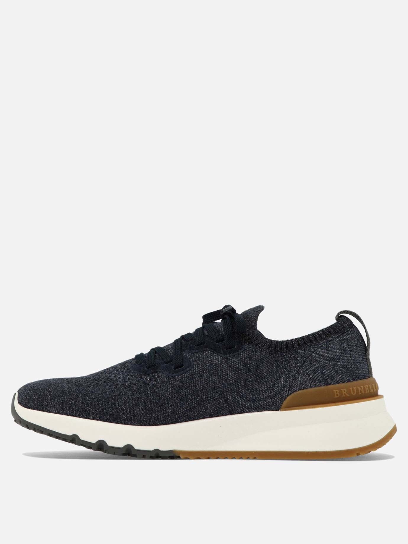 Low top sneakers 89% cotton 10% polyamide 1% elastane - 100% rubber  Blue - Brunello Cucinelli Men | PDP | VIETTI Online Store | thumbnail_3