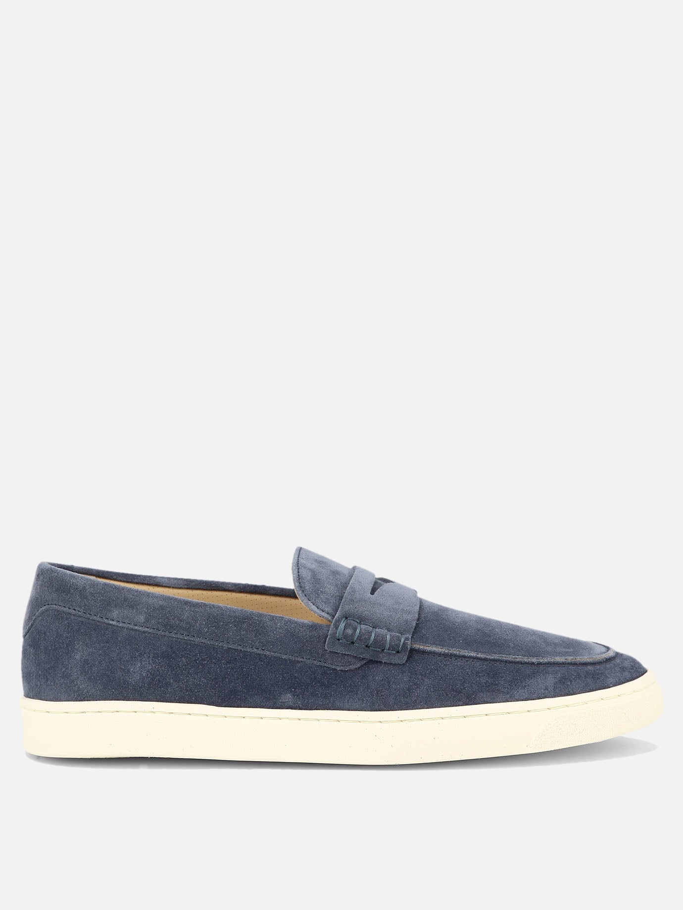 Loafers 100% suede - 100% rubber  Blue - Brunello Cucinelli Men | PDP | VIETTI Online Store | thumbnail