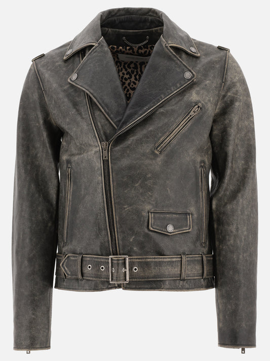 Leather jackets 100% leather  Grey - Golden Goose Men | PLP | VIETTI Online Store 
