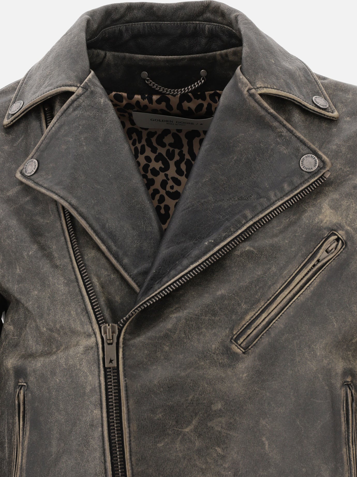 Leather jackets 100% leather  Grey - Golden Goose Men | PDP | VIETTI Online Store | thumbnail_3
