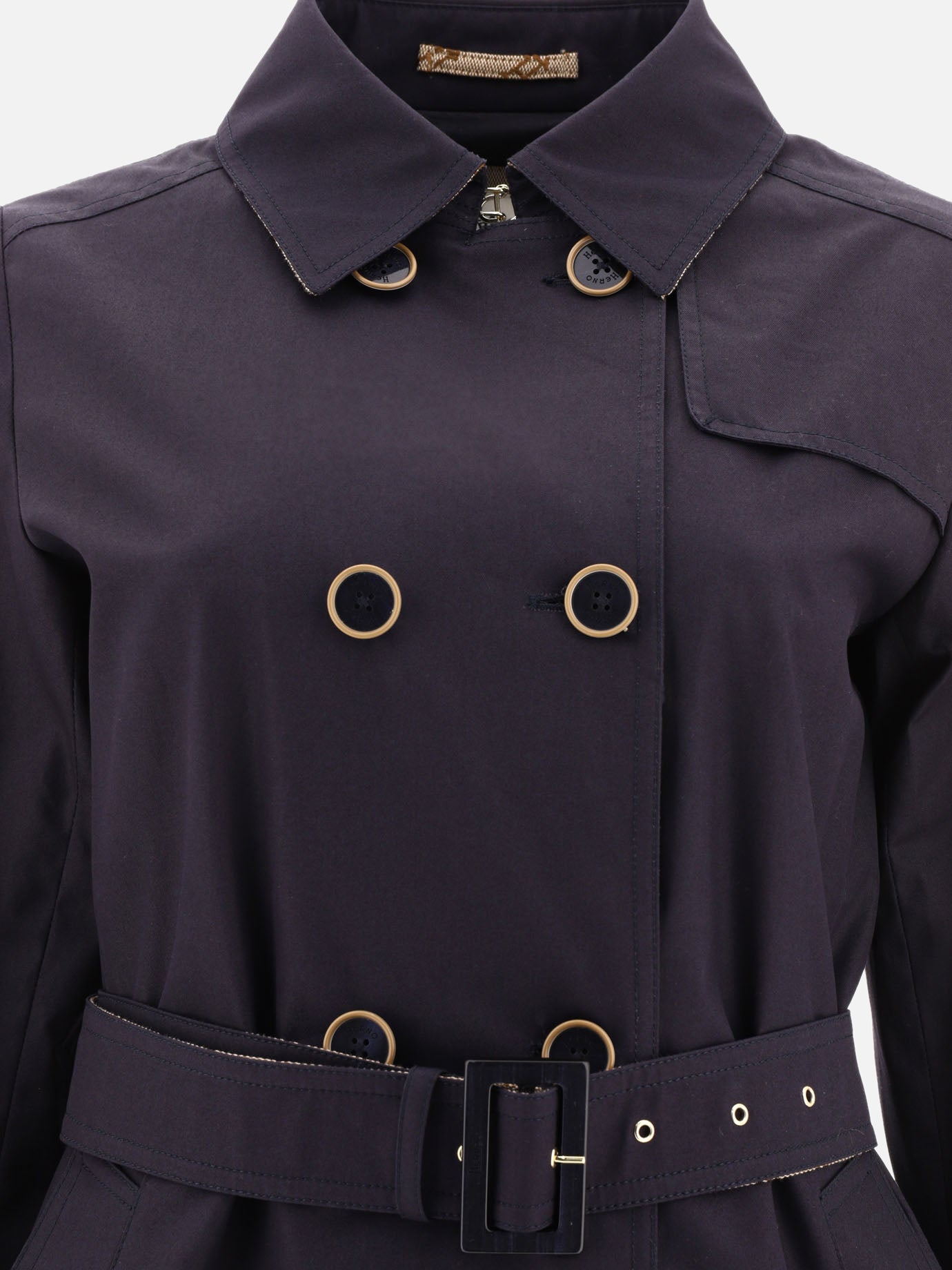 Raincoats & Trench coats 100% cotton  Blue - Herno Women | PDP | VIETTI Online Store | thumbnail_3