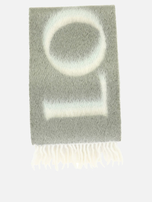Fringed scarves 46% wool 45% mohair 5% leather 3% polyamide  Green - Loewe Women | PLP | VIETTI Online Store 
