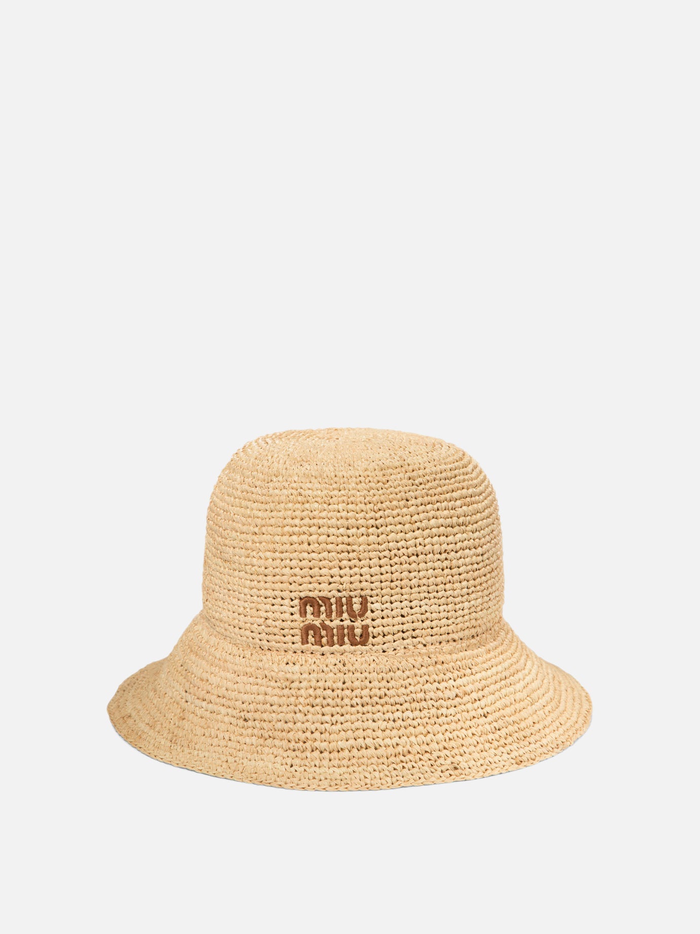 Miu Miu Woven fabric bucket hat Beige