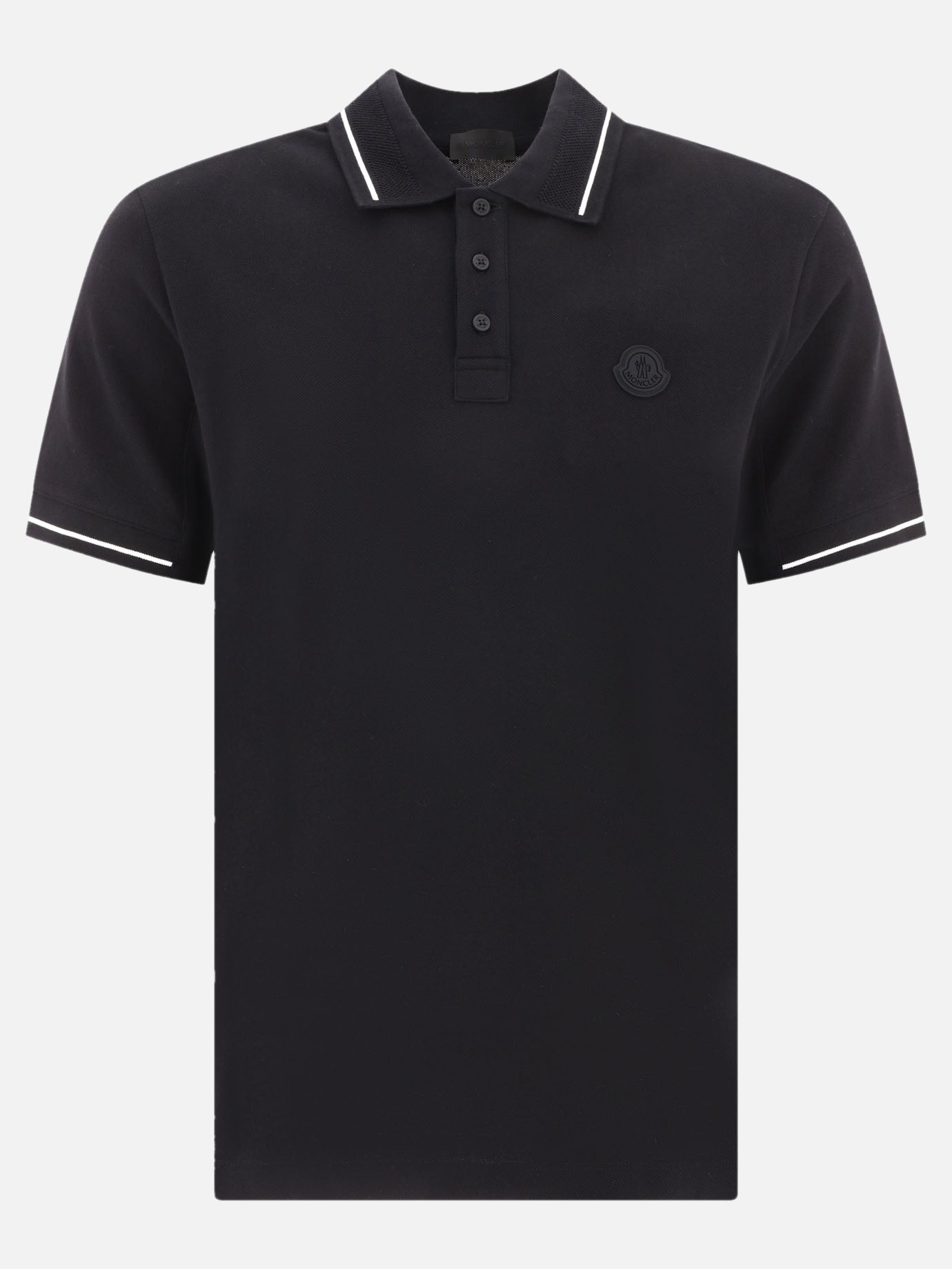 Polo shirts with buttons Logo  Black - Moncler Men | PDP | VIETTI Online Store | thumbnail