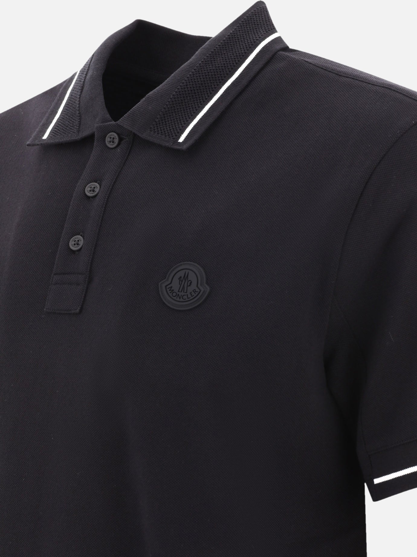 Polo shirts with buttons Logo  Black - Moncler Men | PDP | VIETTI Online Store | thumbnail_4