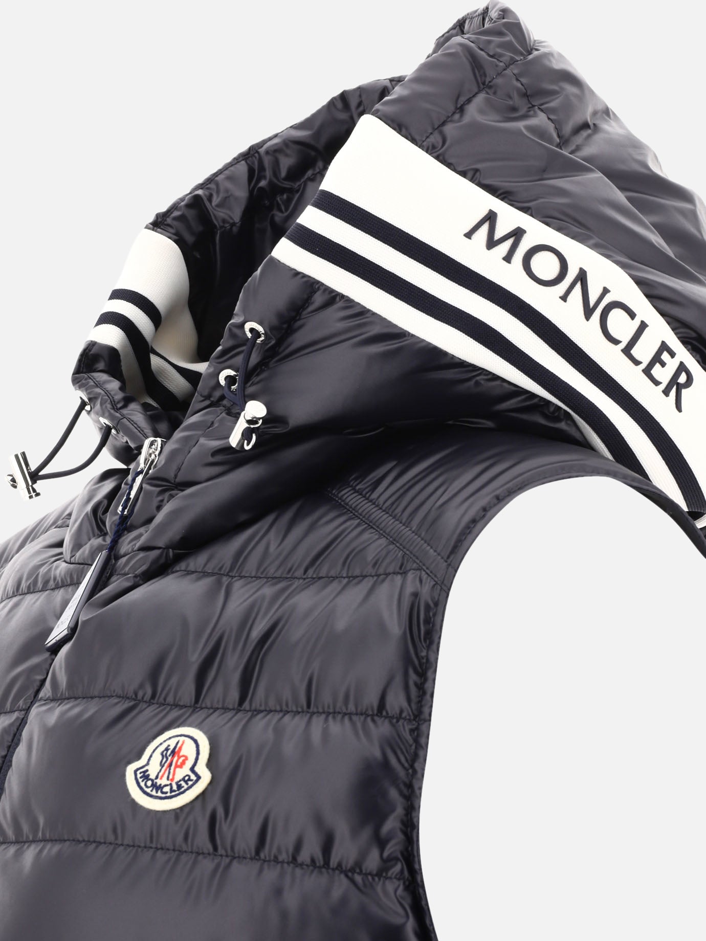 Vest jackets Solid colour  Blue - Moncler Men | PDP | VIETTI Online Store | thumbnail_4