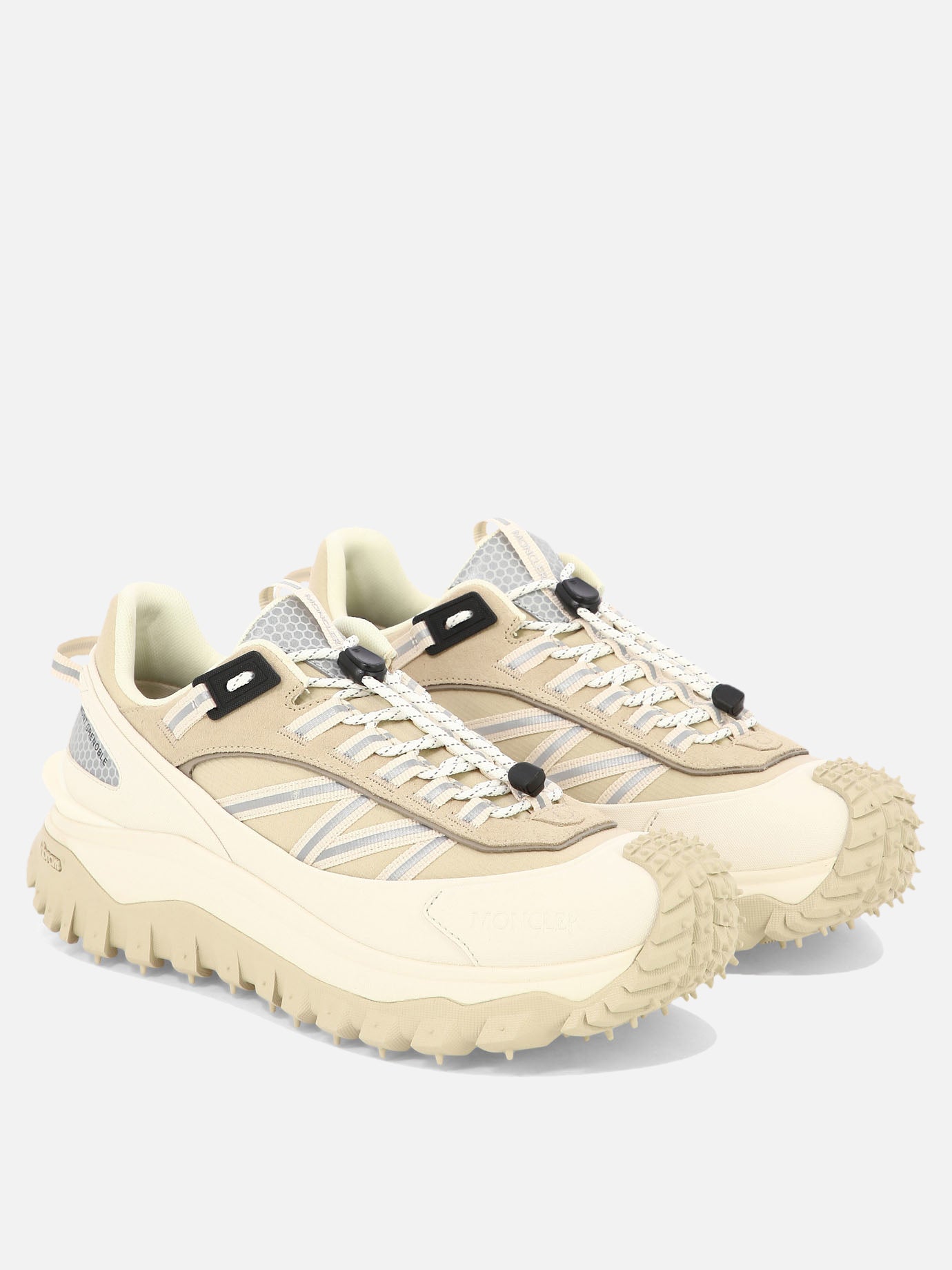 Low top sneakers 100% polyester - 100% rubber  Beige - Moncler Men | PDP | VIETTI Online Store | thumbnail_2