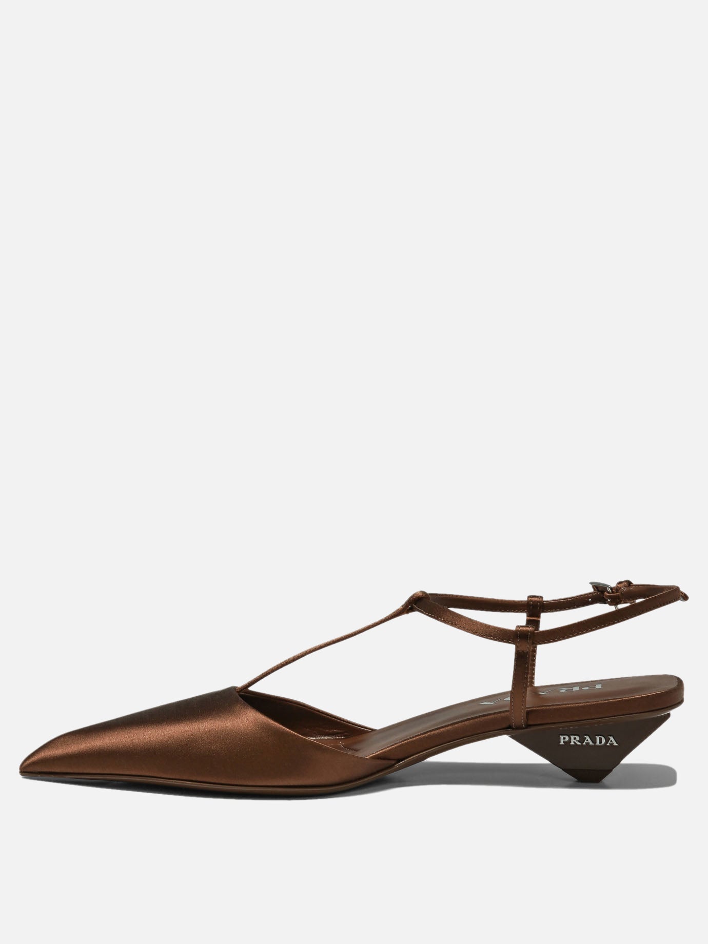 Slingbacks 100% satin - 100% leather  Brown - Prada Women | PDP | VIETTI Online Store | thumbnail_3