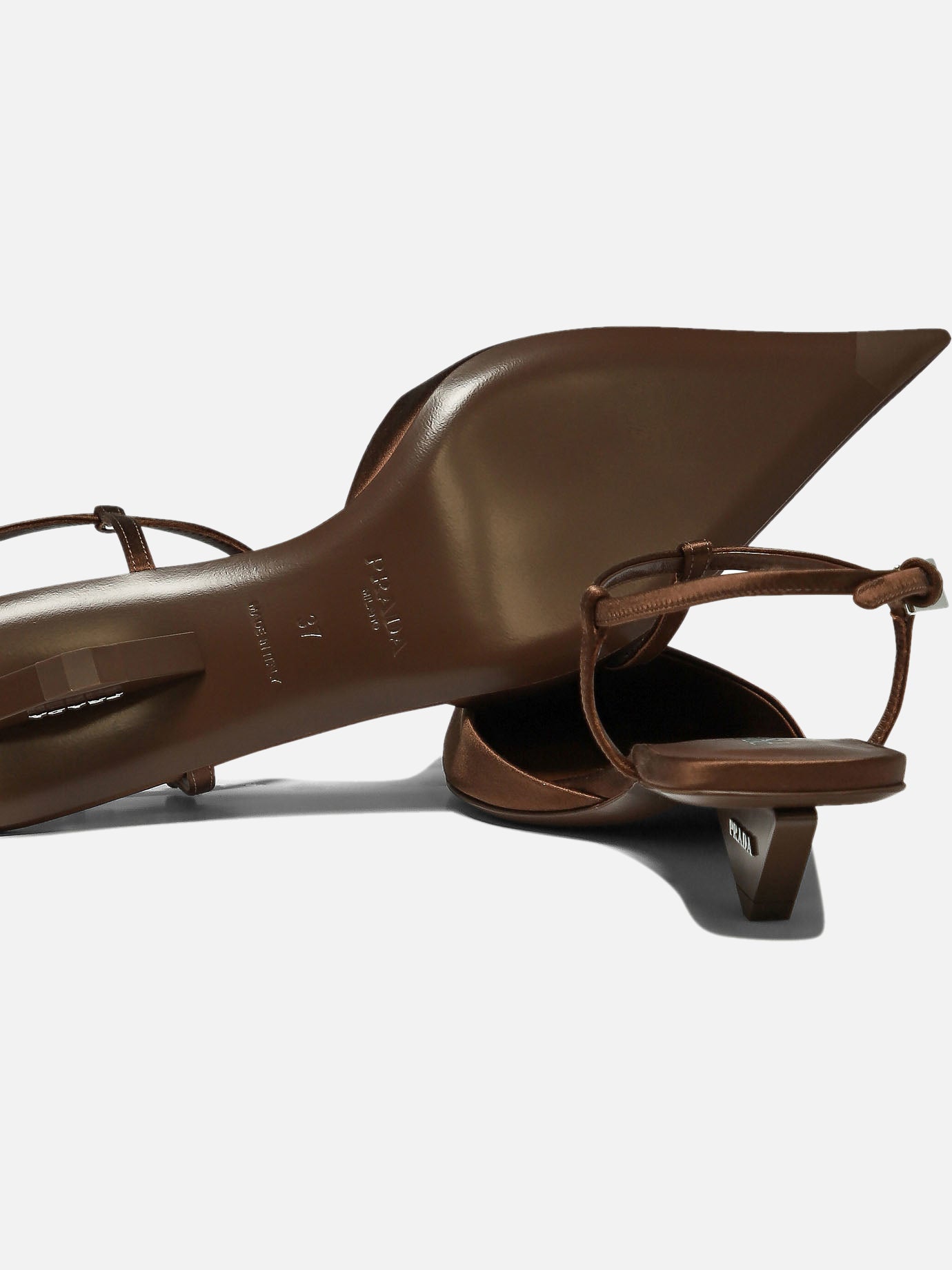 Slingbacks 100% satin - 100% leather  Brown - Prada Women | PDP | VIETTI Online Store | Zoom-Modal_5
