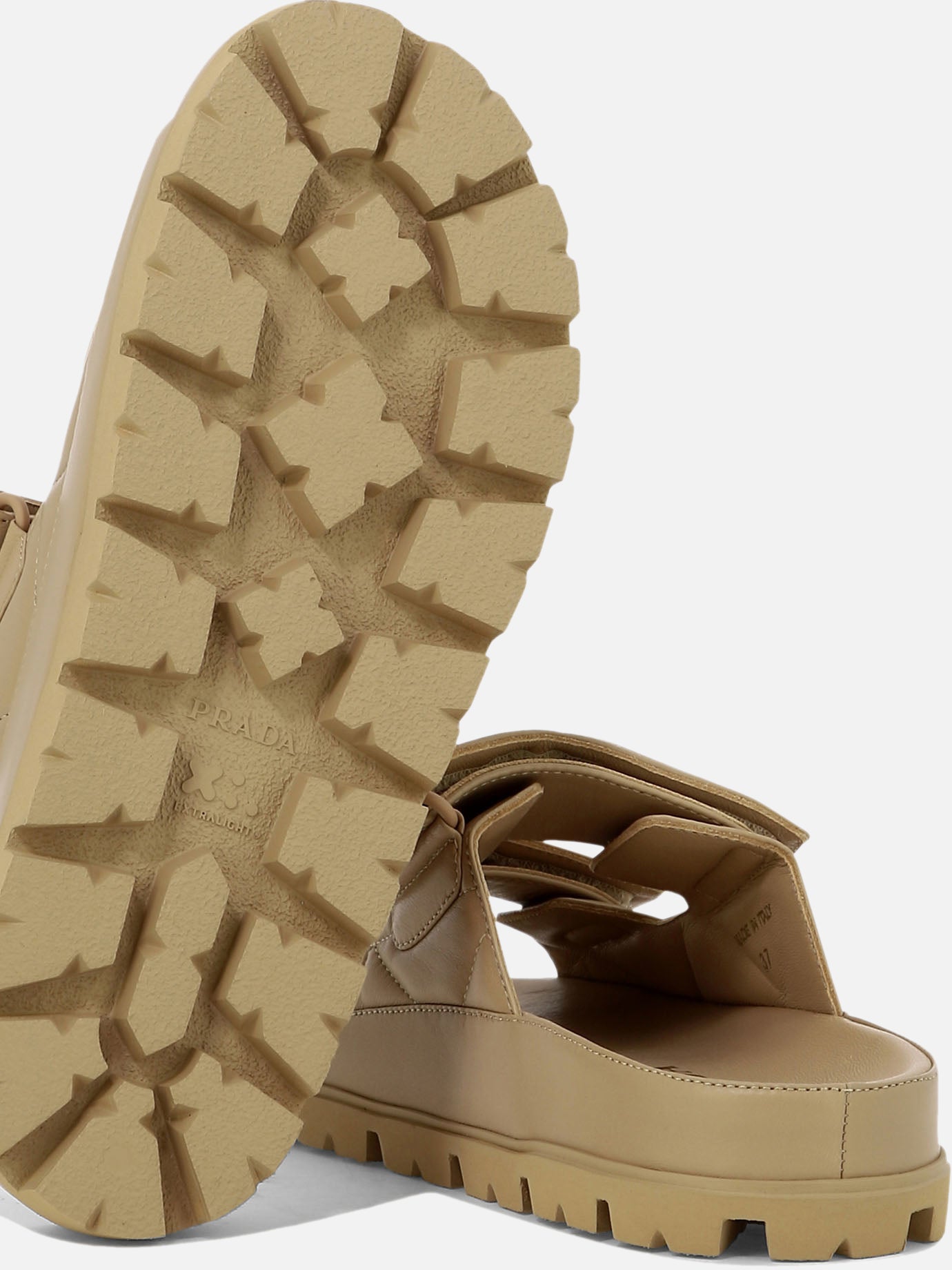 Flat sandals 100% nappa - 100% rubber  Beige - Prada Women | PDP | VIETTI Online Store | thumbnail_5