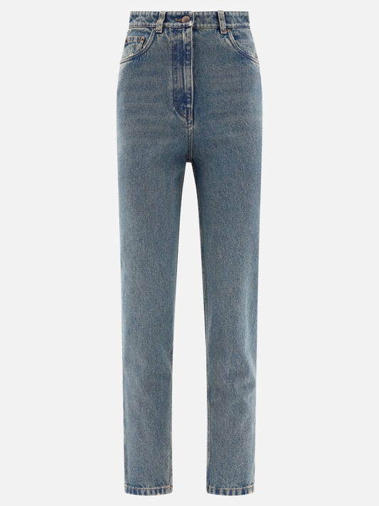 Straight-leg jeans 100% cotton  Light blue - Prada Women | PLP | VIETTI Online Store 
