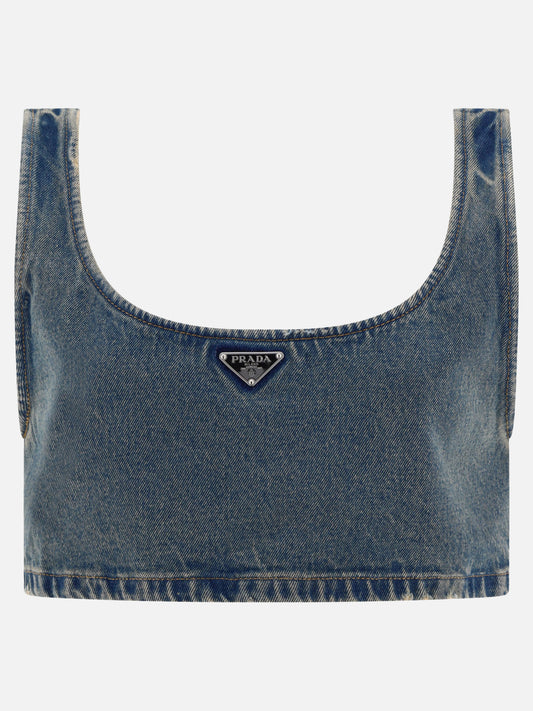 Crop tops 100% cotton  Blue - Prada Women | PLP | VIETTI Online Store 
