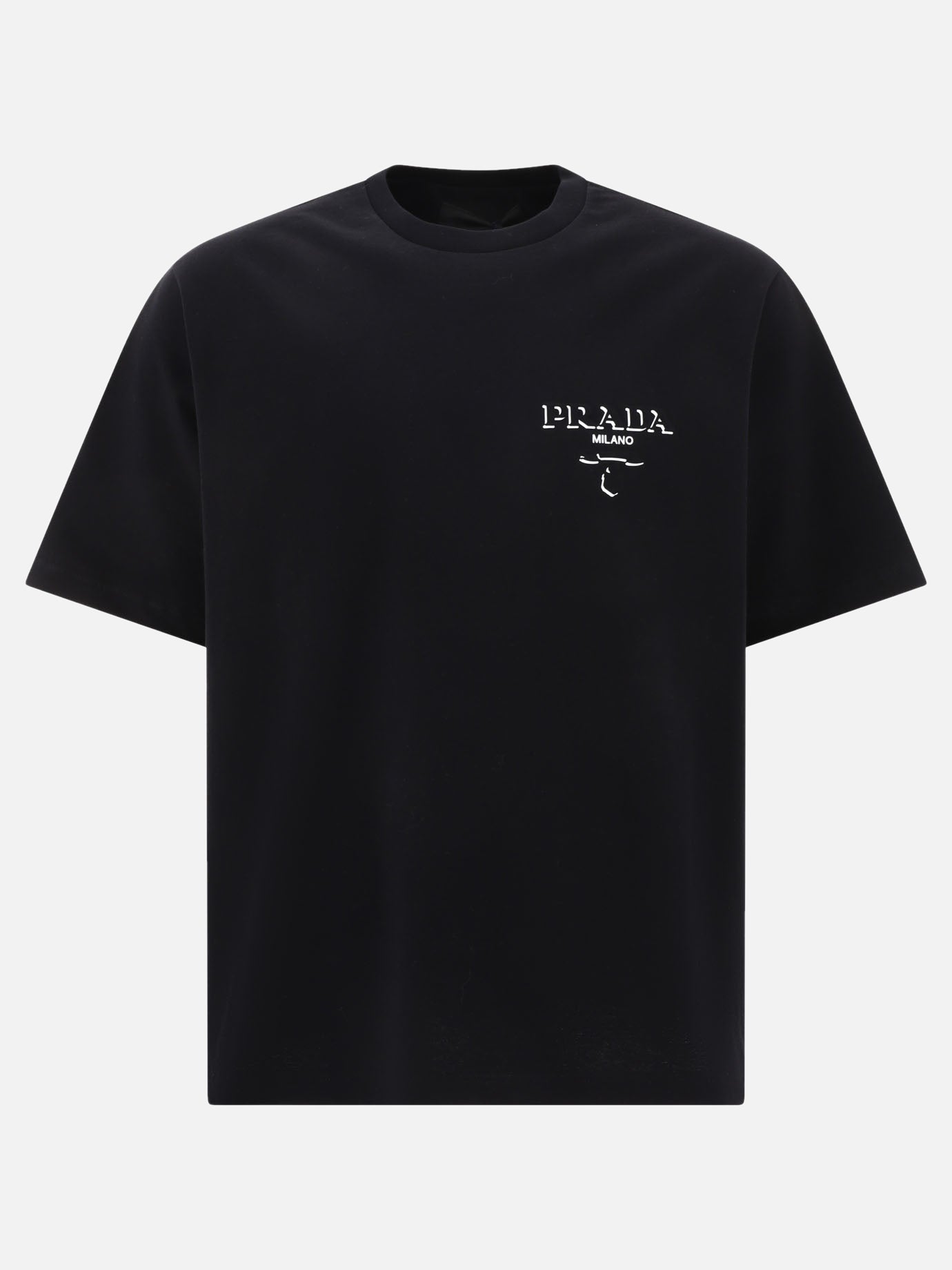 Crewneck t-shirts Logo  Black - Prada Men | PDP | VIETTI Online Store | thumbnail