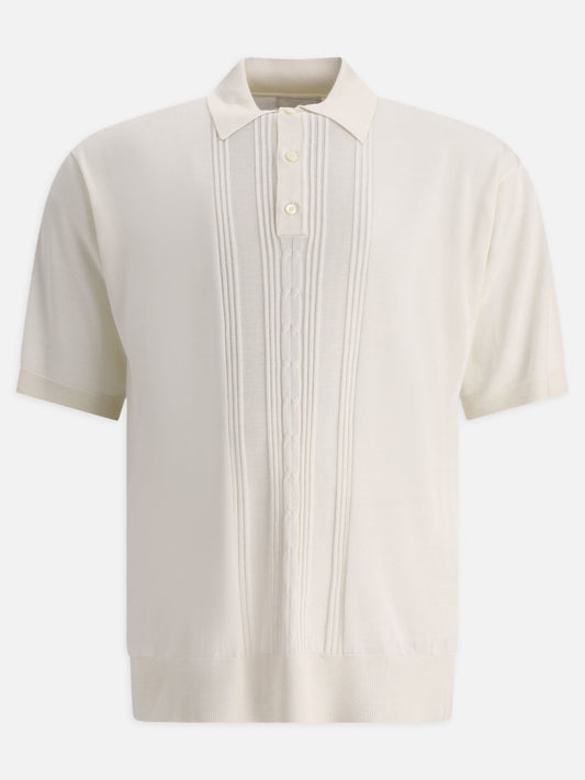 Polo shirts with buttons 100% recycled silk  White - Prada Men | PLP | VIETTI Online Store 
