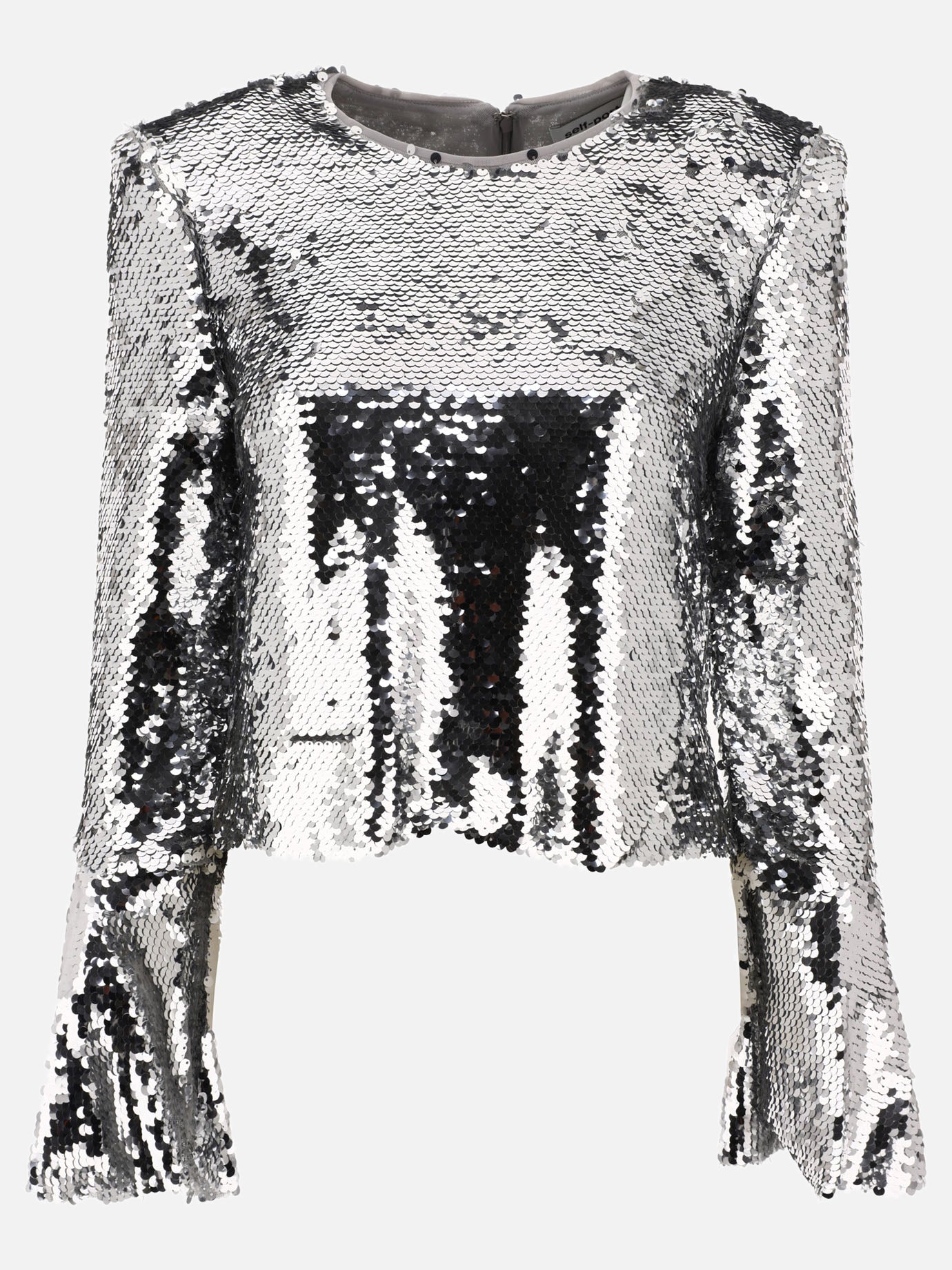 Casual tops 96% polyester 4% elastane  Silver - Self-portrait Women | PDP | VIETTI Online Store | thumbnail