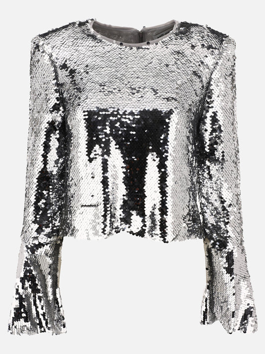 Casual tops 96% polyester 4% elastane  Silver - Self-portrait Women | PLP | VIETTI Online Store 
