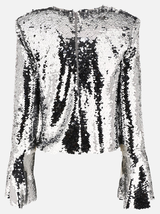 Casual tops 96% polyester 4% elastane  Silver - Self-portrait Women | PLP | VIETTI Online Store | 2
