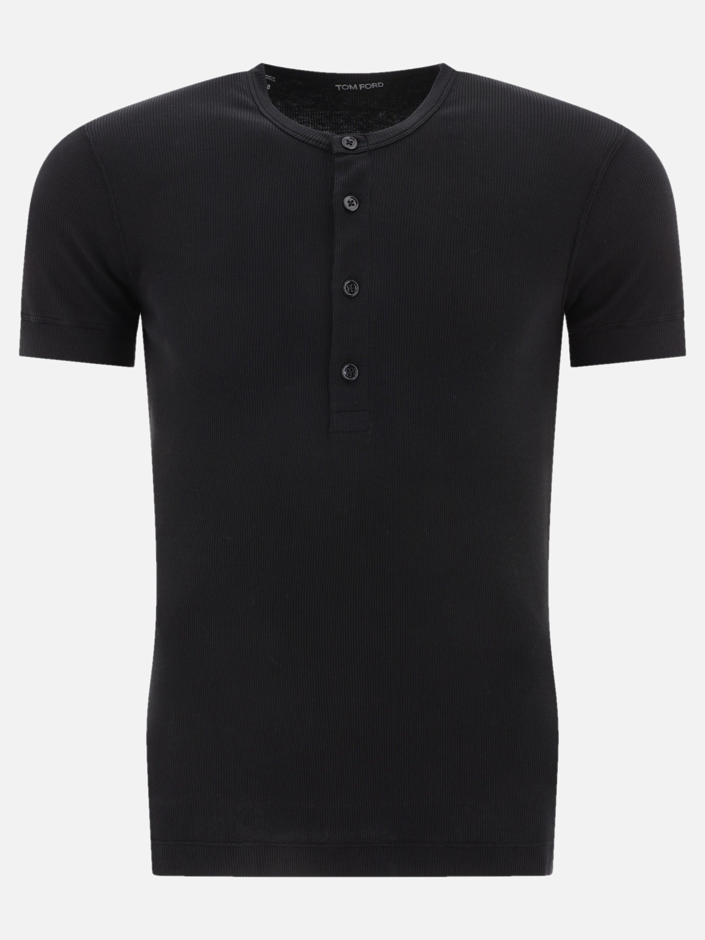 Henley t-shirts 64% lyocell 32% cotton 4% elastane  Black - Tom Ford Men | PDP | VIETTI Online Store | Zoom-Modal
