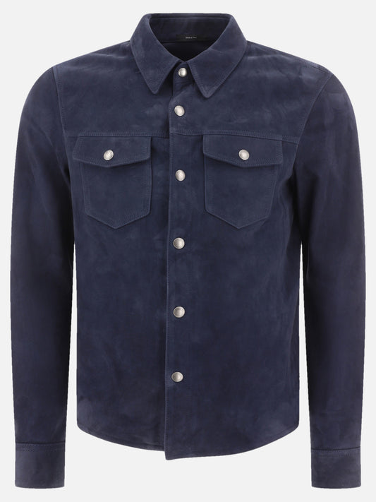 Leather jackets 100% lamb leather  Blue - Tom Ford Men | PLP | VIETTI Online Store 
