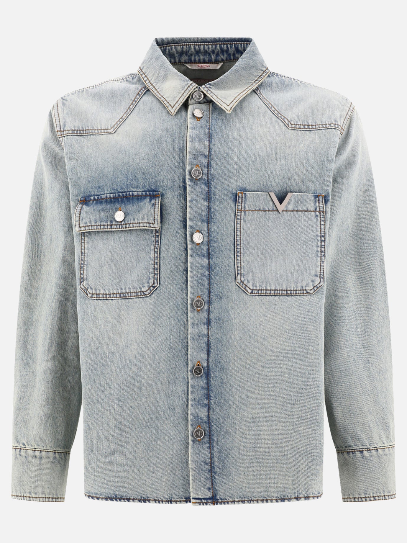 Denim jackets 100% cotton  Light blue - Valentino Men | PDP | VIETTI Online Store | thumbnail