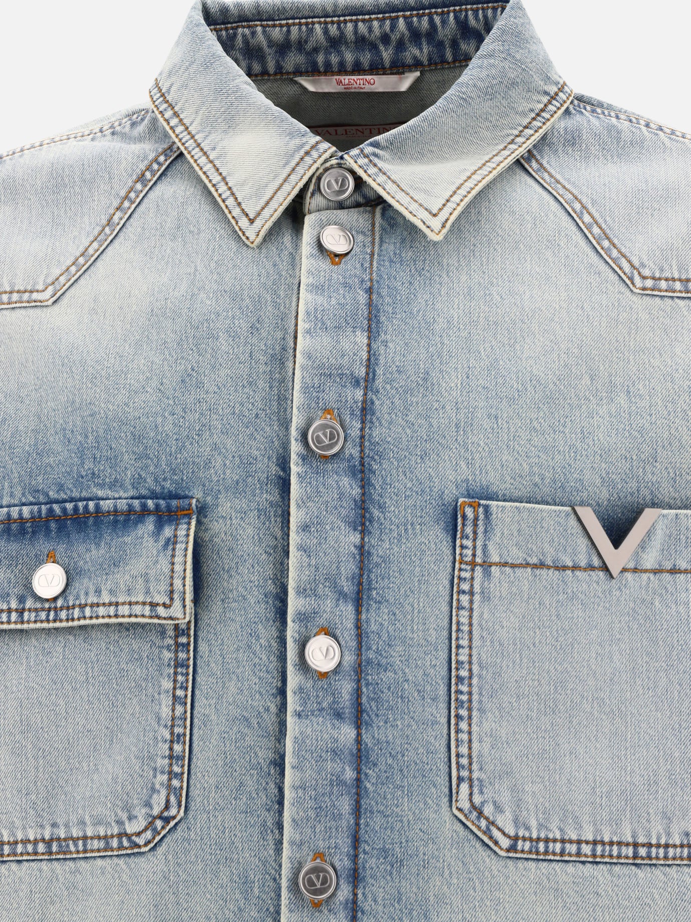 Denim jackets 100% cotton  Light blue - Valentino Men | PDP | VIETTI Online Store | Zoom-Modal_3
