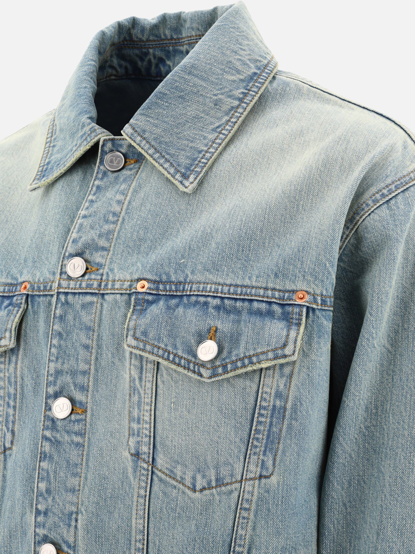 Denim jackets 100% cotton  Light blue - Valentino Men | PDP | VIETTI Online Store | thumbnail_4