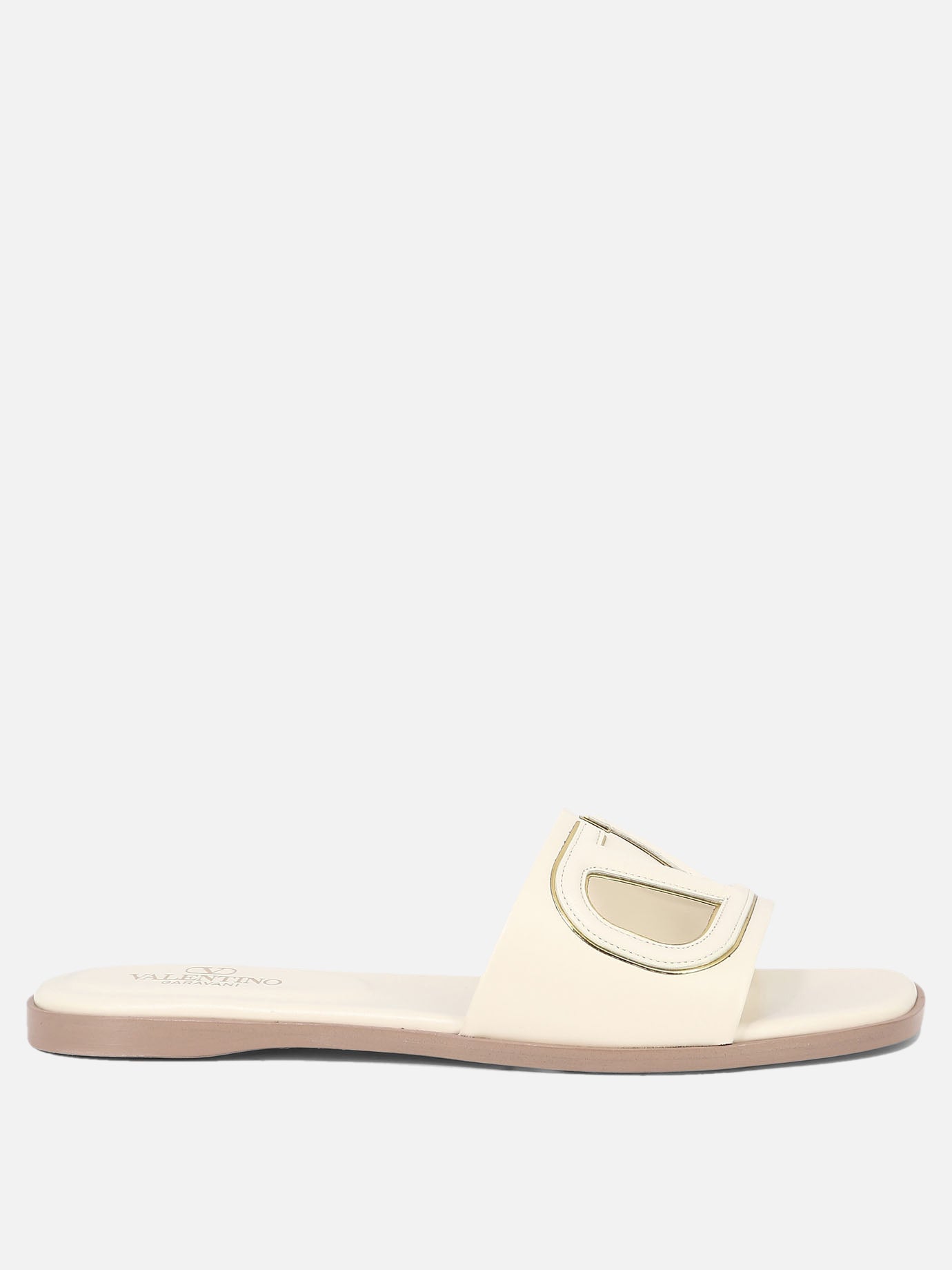Flat sandals 100% leather - 100% leather  White - Valentino Garavani Women | PDP | VIETTI Online Store | thumbnail