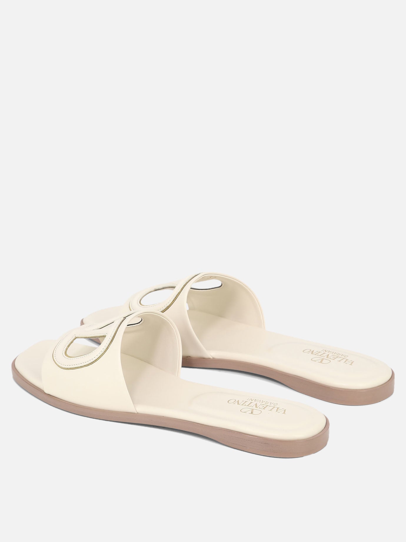 Flat sandals 100% leather - 100% leather  White - Valentino Garavani Women | PDP | VIETTI Online Store | thumbnail_4