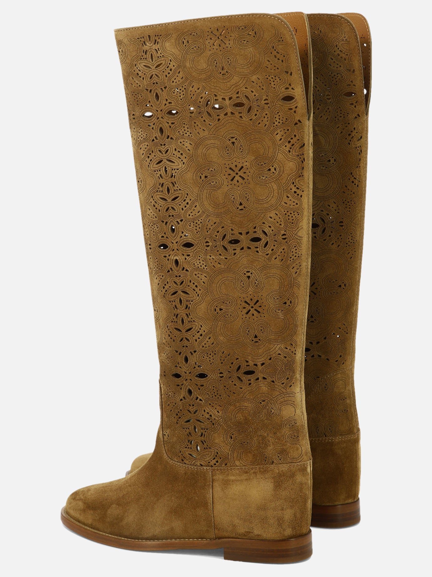 Knee-high 100% suede - 100% leather  Beige - Via Roma 15 Women | PDP | VIETTI Online Store | Zoom-Modal_4

