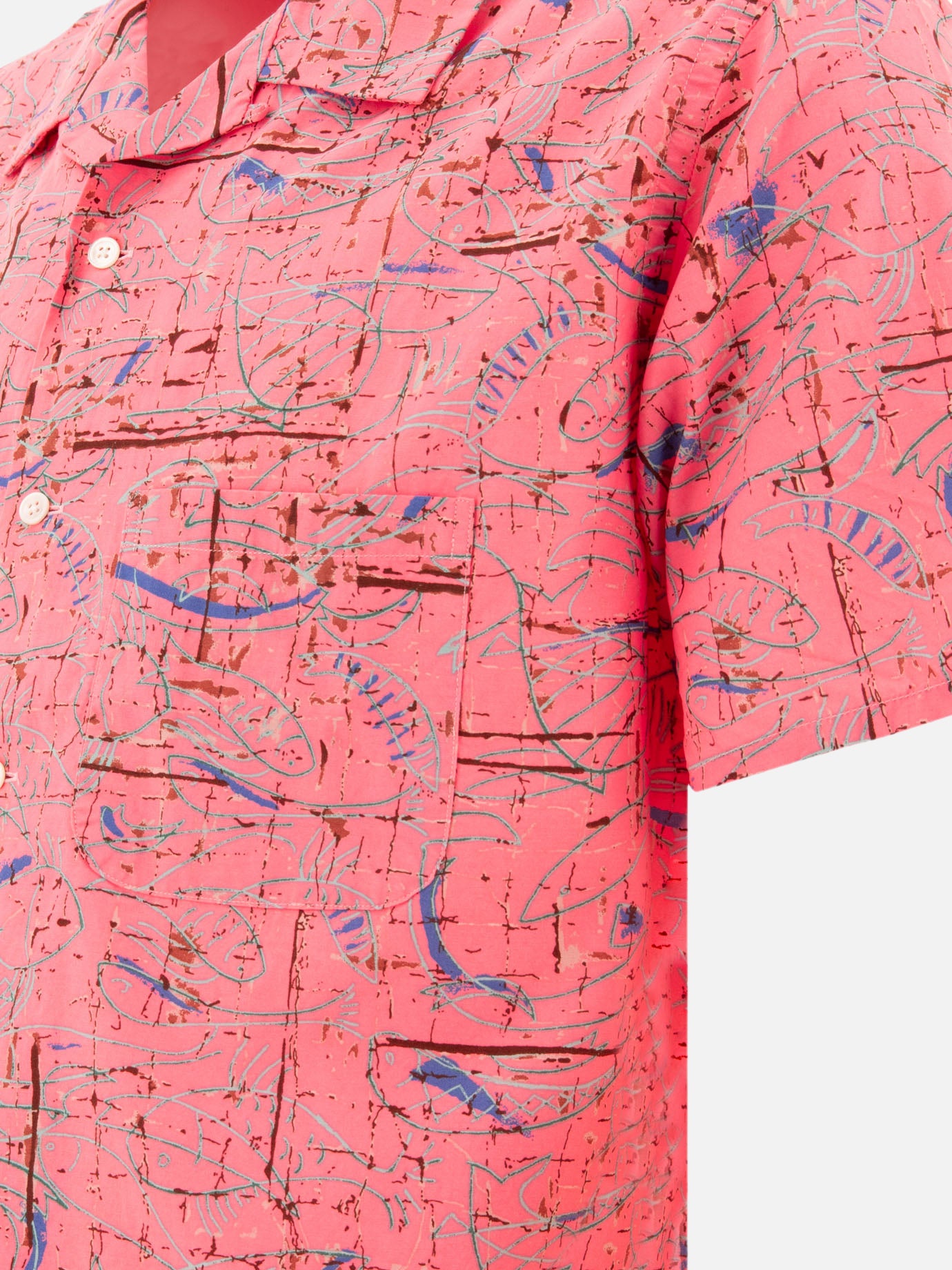 Beams Plus Printed shirt Pink