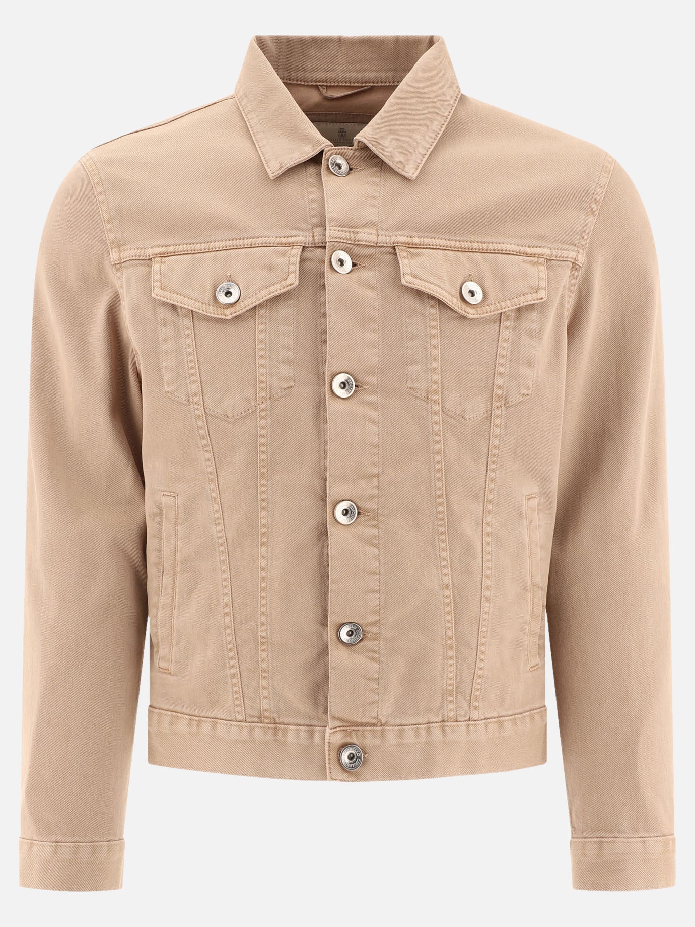 Denim jackets Solid colour  Beige - Brunello Cucinelli Men | PDP | VIETTI Online Store | thumbnail