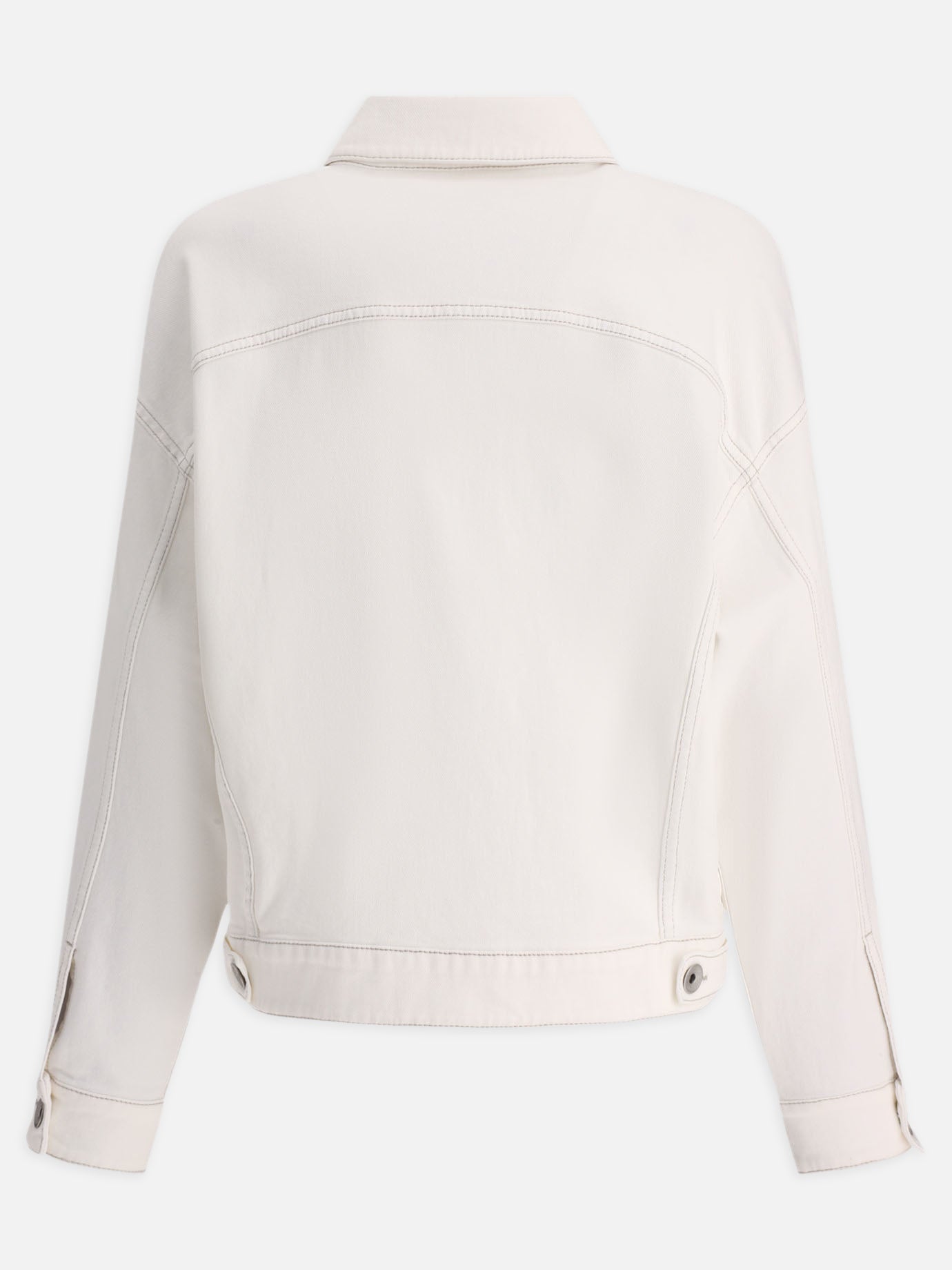 Denim jackets Solid colour  White - Brunello Cucinelli Women | PDP | VIETTI Online Store | thumbnail_2