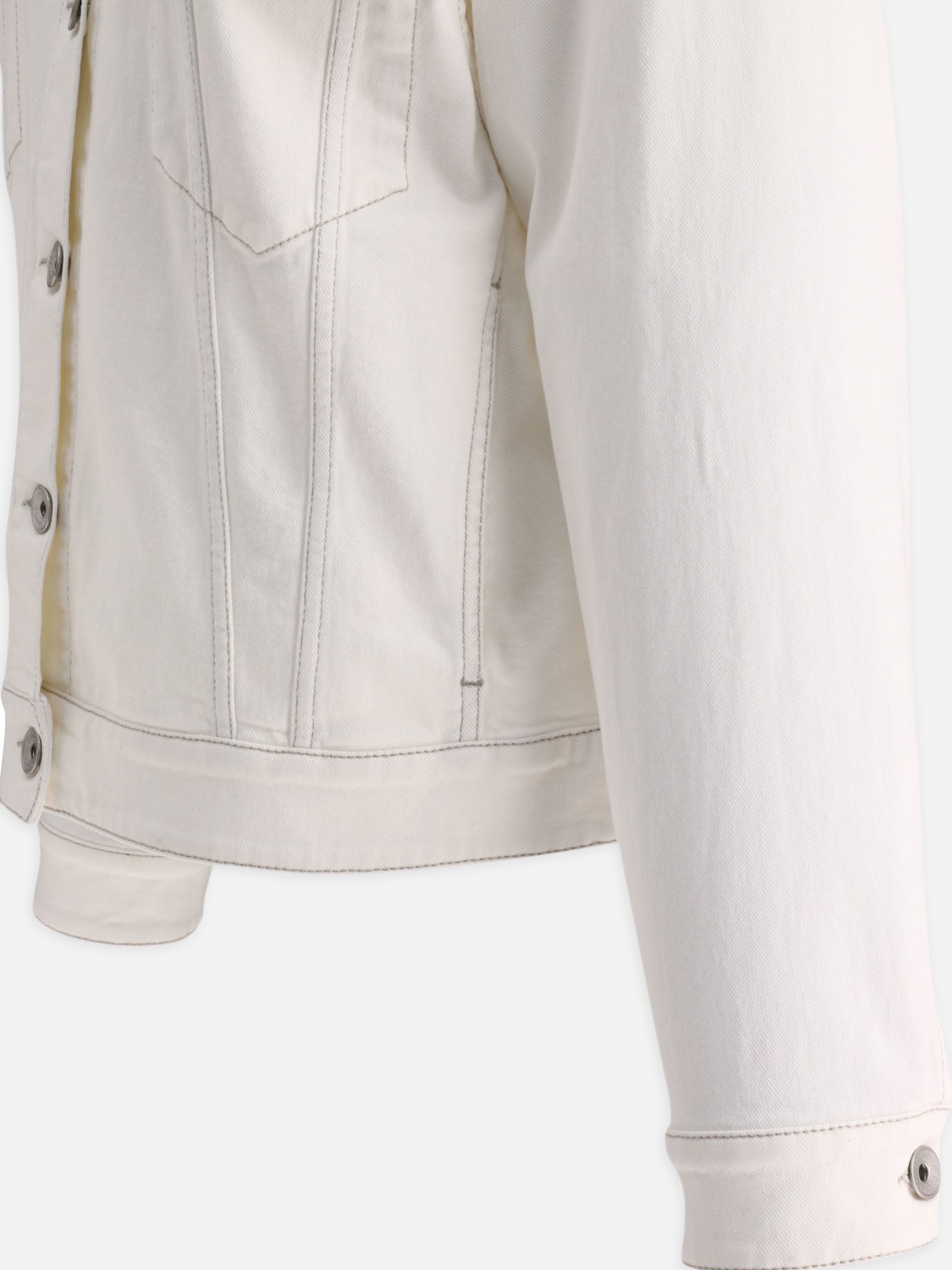 Denim jackets Solid colour  White - Brunello Cucinelli Women | PDP | VIETTI Online Store | thumbnail_4