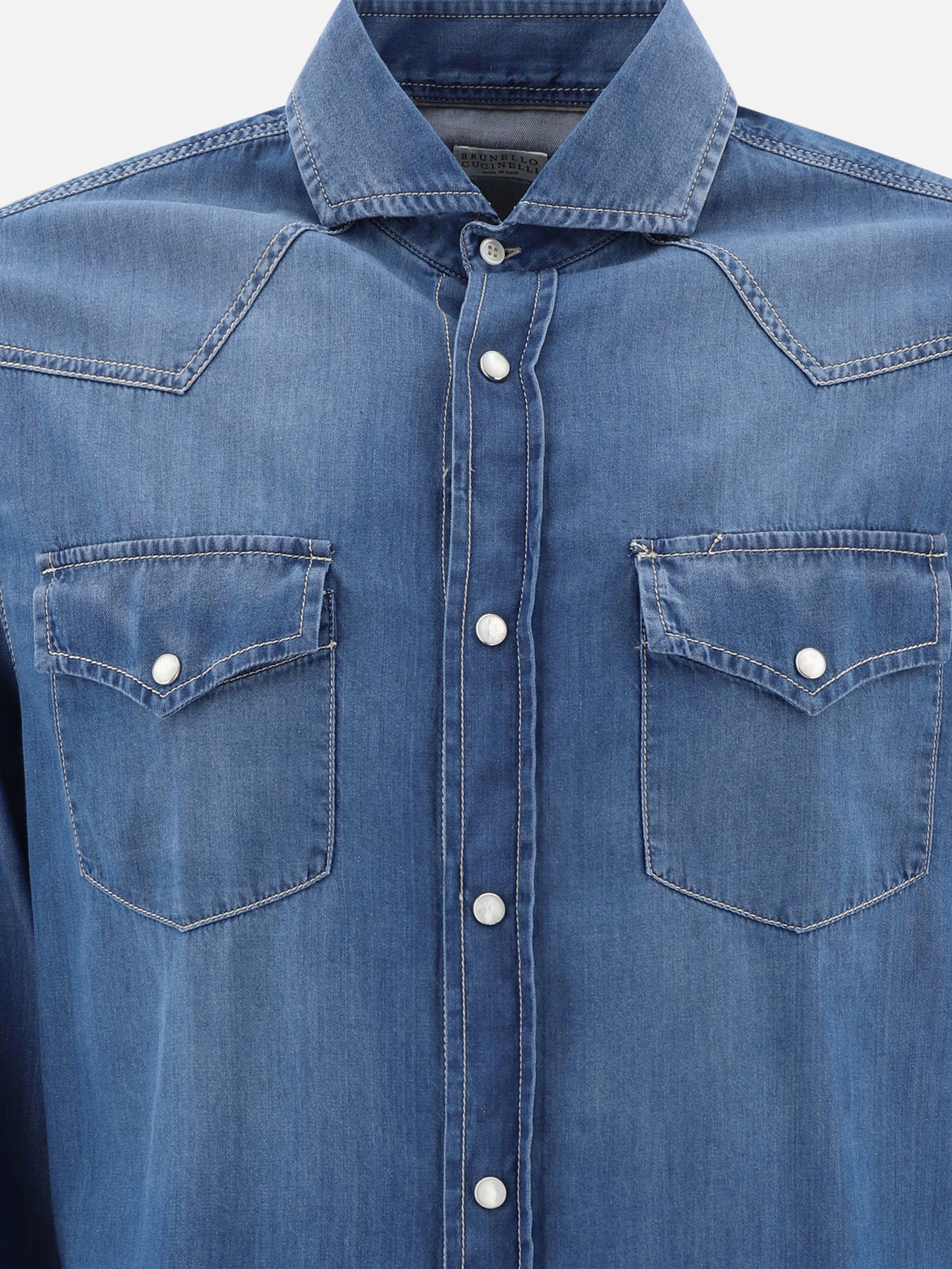 Lightweight denim easy fit western shirt