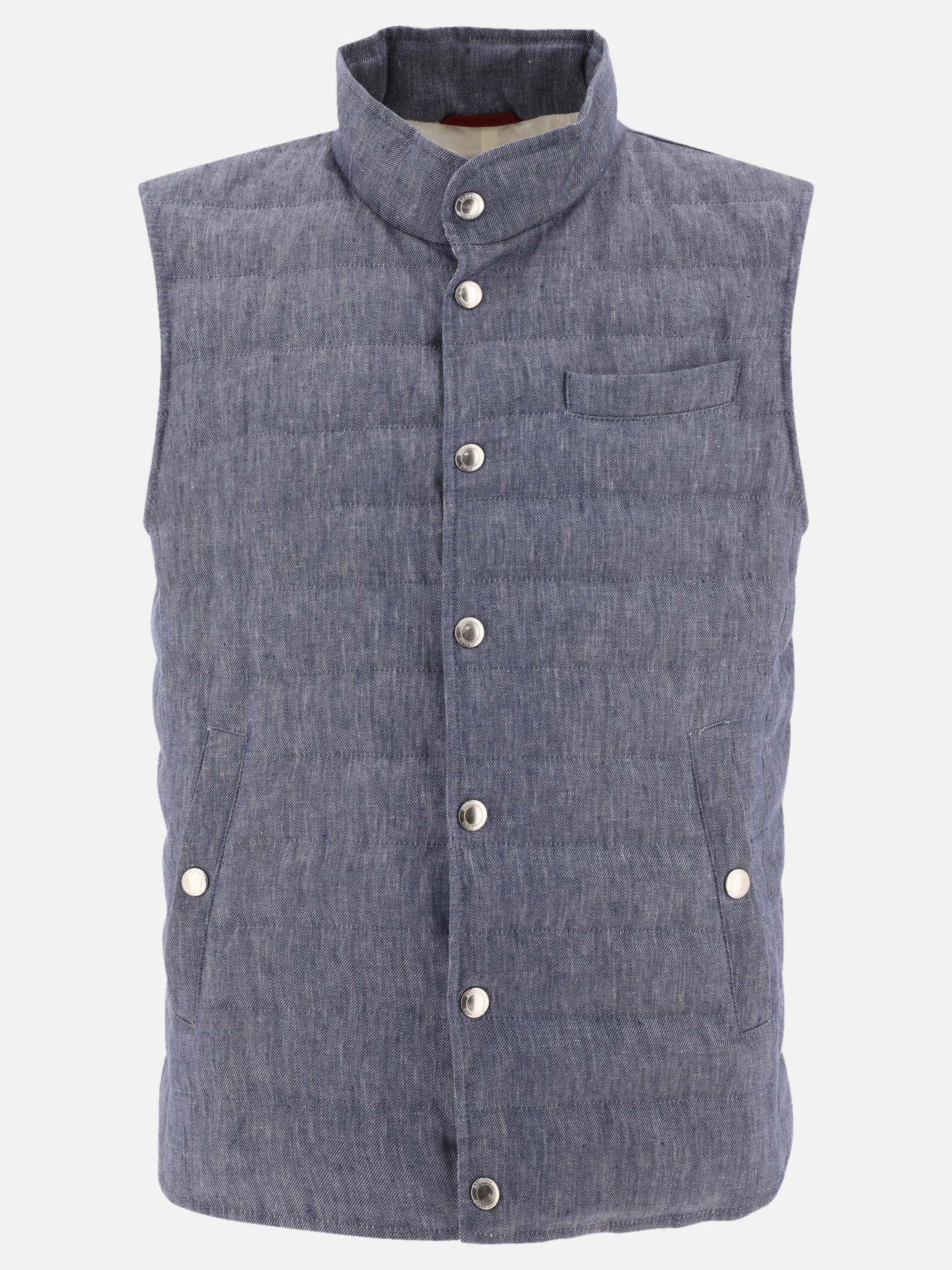 Vest jackets Solid colour  Blue - Brunello Cucinelli Men | PDP | VIETTI Online Store | thumbnail