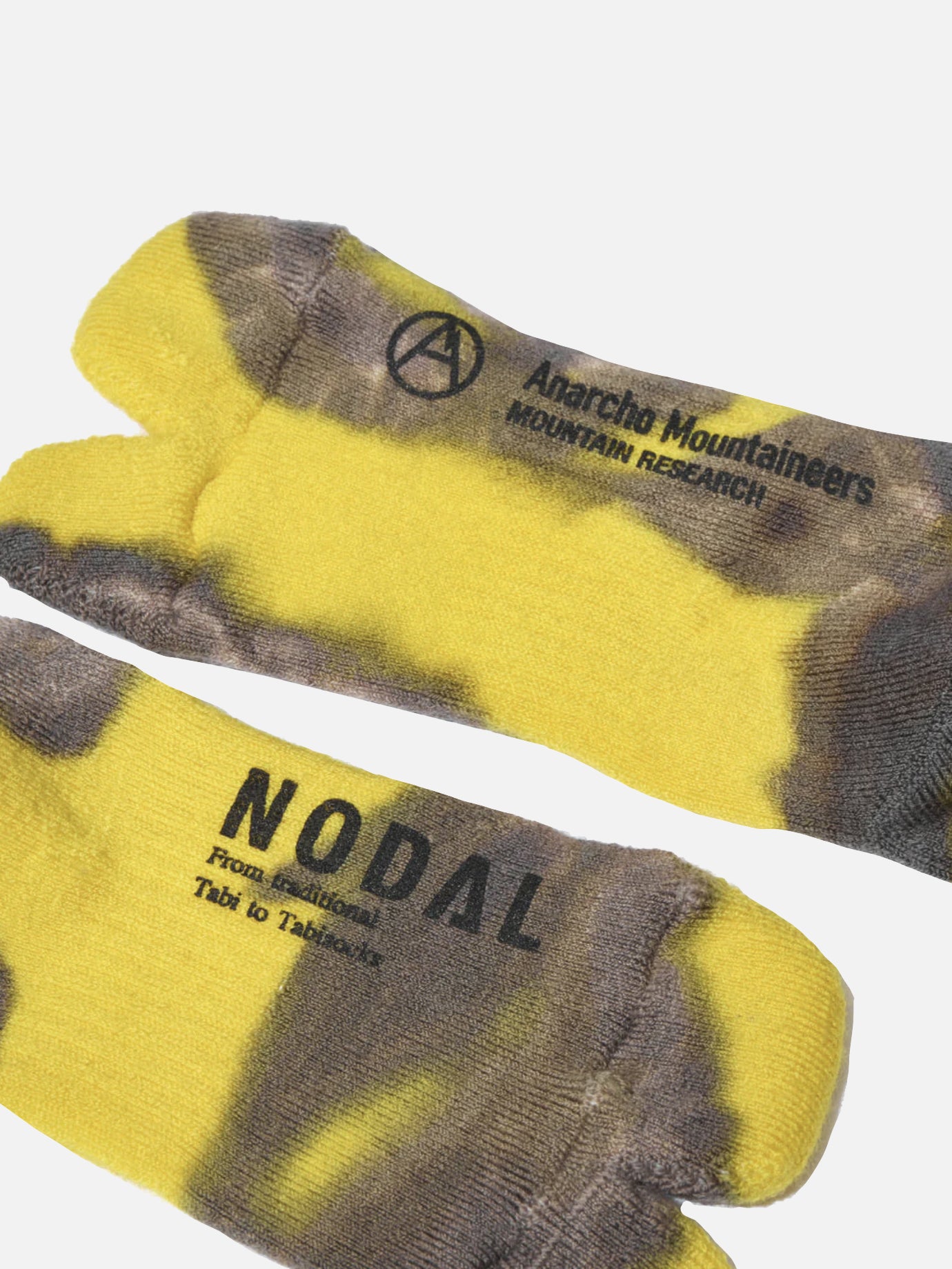 Mountain Research "Tie Dye Tabi" socks Yellow