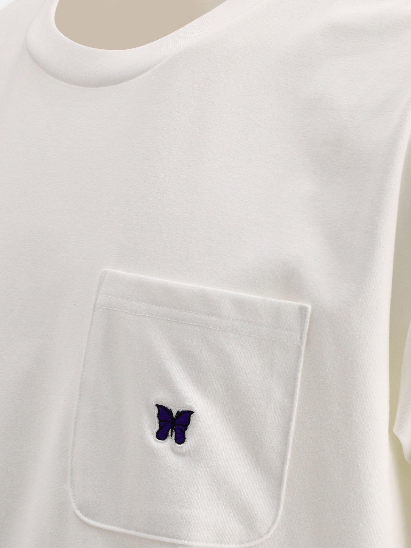 Needles T-shirt with embroidery and patch pocket White