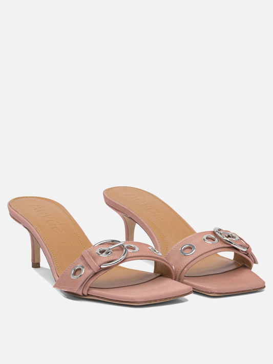 Heeled sandals 100% fabric - 100% leather  Pink - Aeyde Women | PDP | VIETTI Online Store | 2
