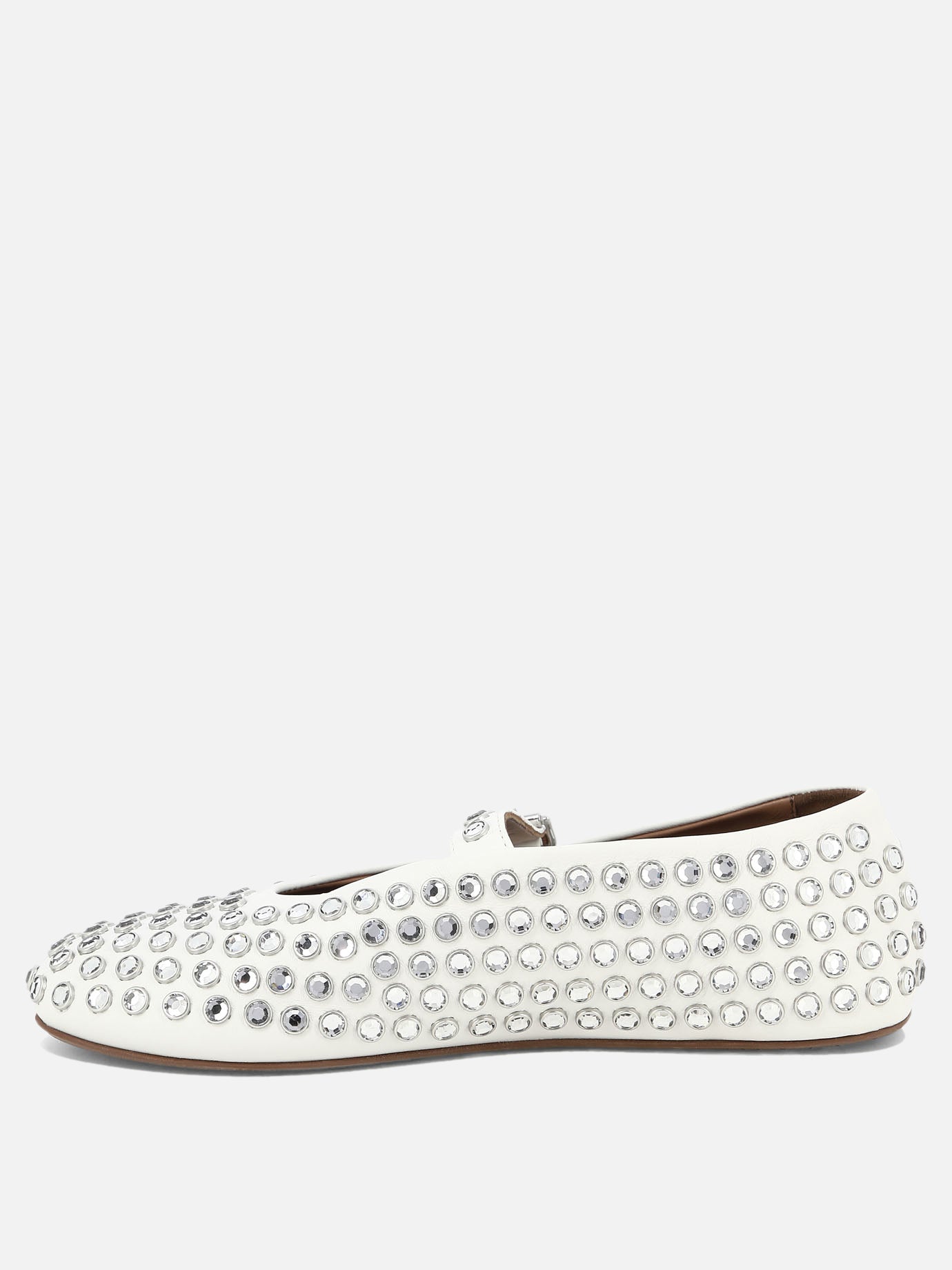 Alaïa Rhinestone ballet flats 10096748_37 White thumbnail_3