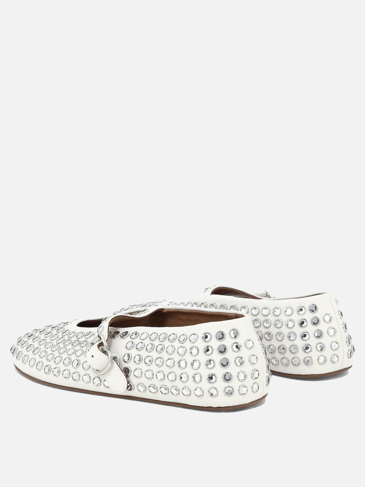 Alaïa Rhinestone ballet flats 10096748_37 White thumbnail_4