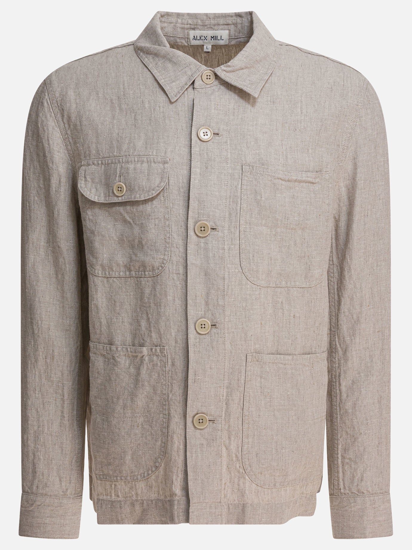 Overshirt jackets Solid colour  Beige - Alex Mill Men | PDP | VIETTI Online Store | thumbnail